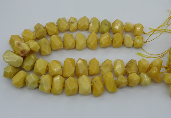 CNG5402 15.5 inches 12*16mm - 15*20mm faceted nuggets yellow jade beads