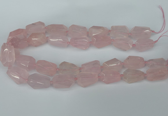 CNG5444 12*16mm - 15*25mm faceted nuggets rose quartz beads