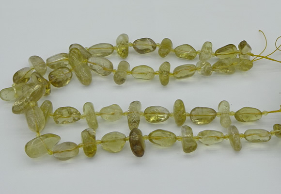 CNG5453 15.5 inches 10*14mm - 12*22mm nuggets lemon quartz beads