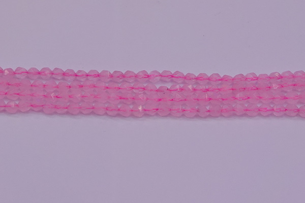 CNG5481 15.5 inches 6mm faceted nuggets rose quartz beads
