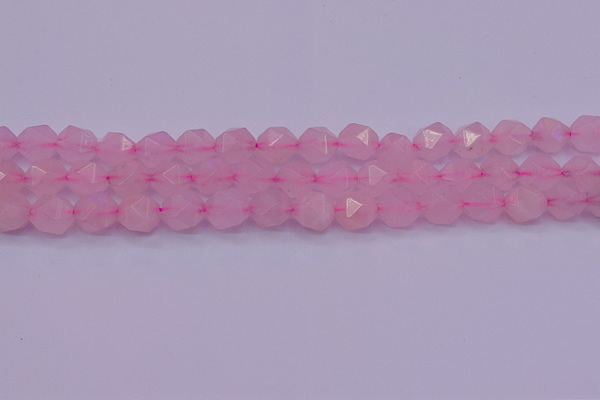 CNG5484 15.5 inches 12mm faceted nuggets rose quartz beads