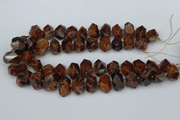 CNG5517 12*16mm - 15*20mm faceted nuggets orange garnet beads