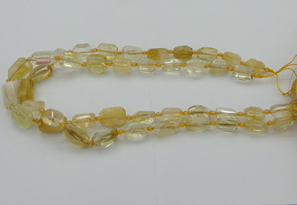 CNG5604 15.5 inches 8*12mm - 13*18mm faceted nuggets citrine beads