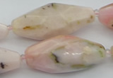 CNG5635 15.5 inches 15*35mm - 18*40mm faceted rice pink opal beads