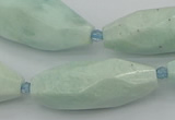CNG5637 15.5 inches 15*35mm - 18*40mm faceted rice amazonite beads
