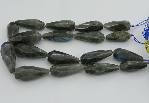 CNG5644 15.5 inches 15*35mm - 18*45mm faceted teardrop labradorite beads