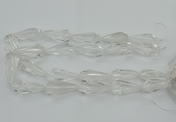 CNG5646 15*35mm - 18*45mm faceted teardrop white crystal beads