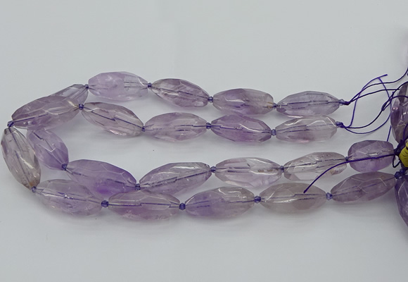 CNG5651 15.5 inches 15*35mm - 18*40mm faceted rice amethyst beads