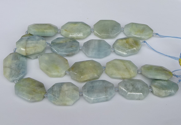 CNG5690 15.5 inches 20*30mm - 35*45mm faceted freeform aquamarine beads