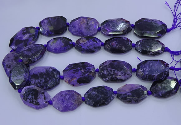 CNG5715 15.5 inches 25*35mm - 30*40mm faceted freeform charoite beads