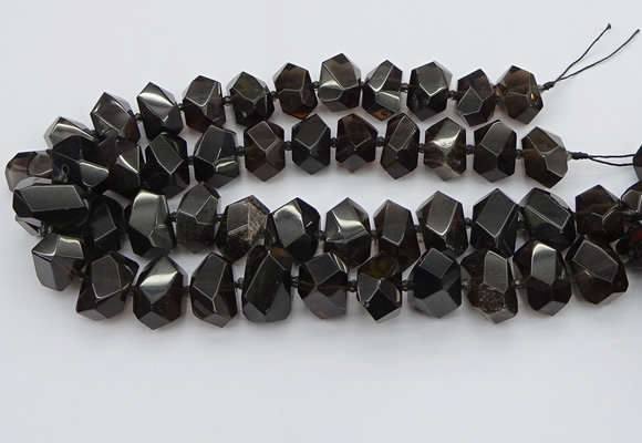 CNG5734 12*16mm - 15*20mm faceted nuggets ice black obsidian beads