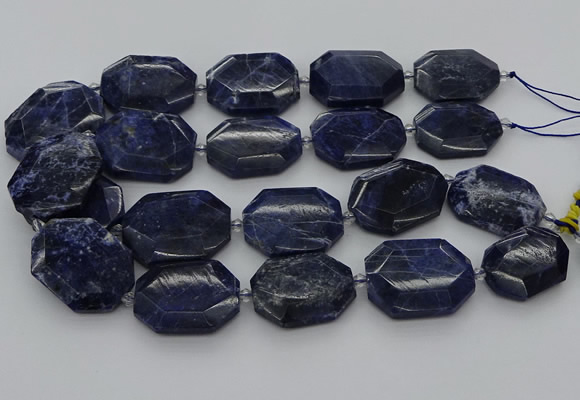 CNG5765 15.5 inches 20*30mm - 35*45mm faceted freeform sodalite beads