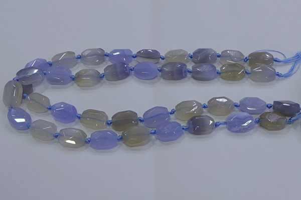 CNG5776 10*14mm - 12*16mm faceted freeform blue lace agate beads