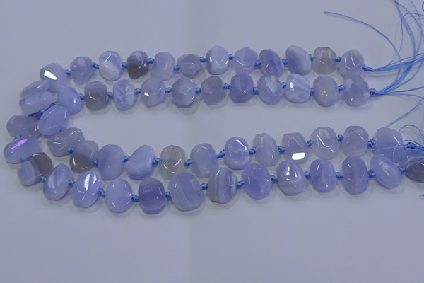 CNG5777 10*14mm - 12*16mm faceted freeform blue lace agate beads
