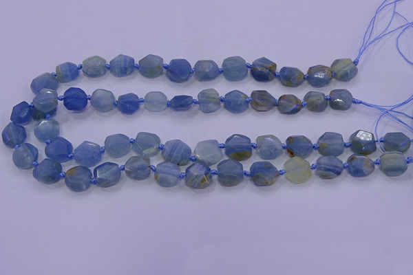 CNG5793 10*12mm - 10*14mm faceted freeform blue calcite beads