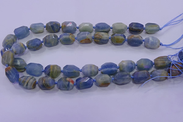 CNG5796 12*16mm - 13*18mm faceted nuggets blue calcite beads