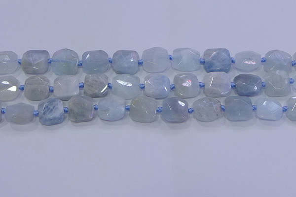 CNG5807 15.5 inches 10*12mm - 10*14mm faceted freeform aquamarine beads