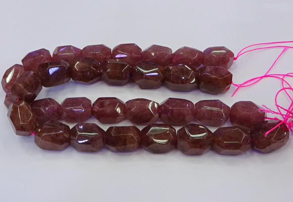 CNG5847 16*22mm - 18*25mm faceted nuggets strawberry quartz beads