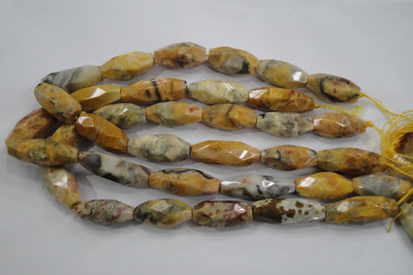 CNG585 15.5 inches 14*33mm faceted nuggets crazy lace agate beads
