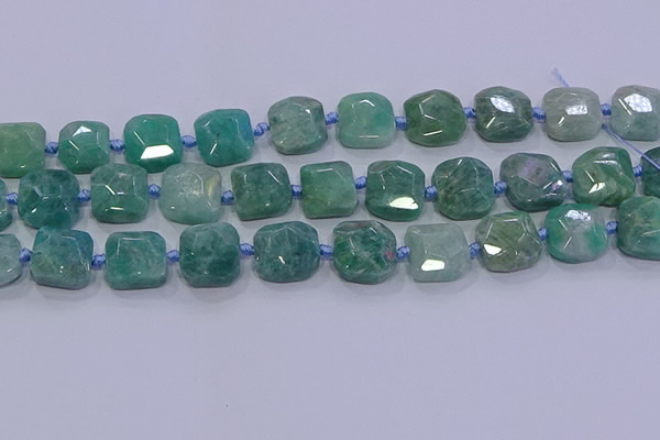 CNG5889 15.5 inches 10*12mm - 10*14mm faceted freeform amazonite beads