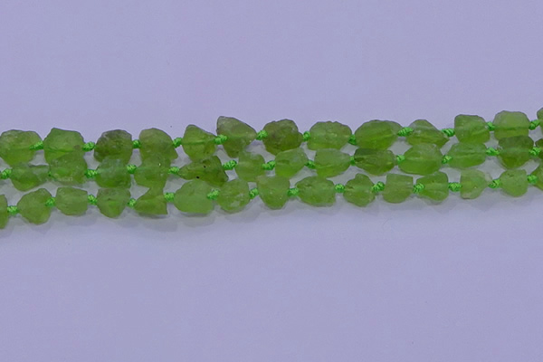 CNG5904 15.5 inches 4*6mm - 6*10mm nuggets rough olive quartz beads