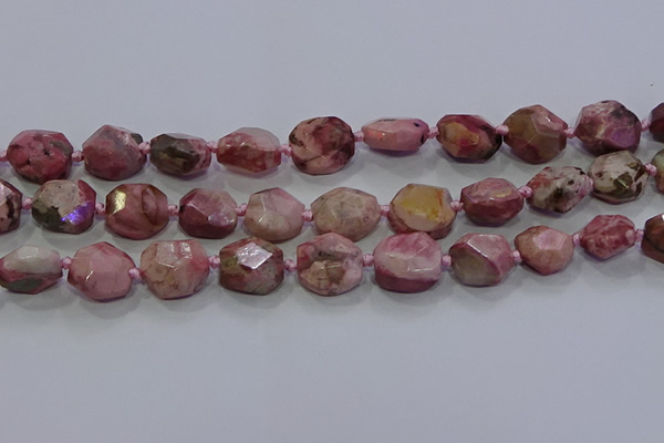 CNG5933 10*12mm - 10*14mm faceted freeform rhodochrosite beads
