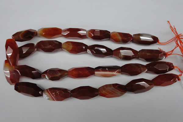 CNG601 12*28mm - 14*32mm faceted rice red agate nugget beads