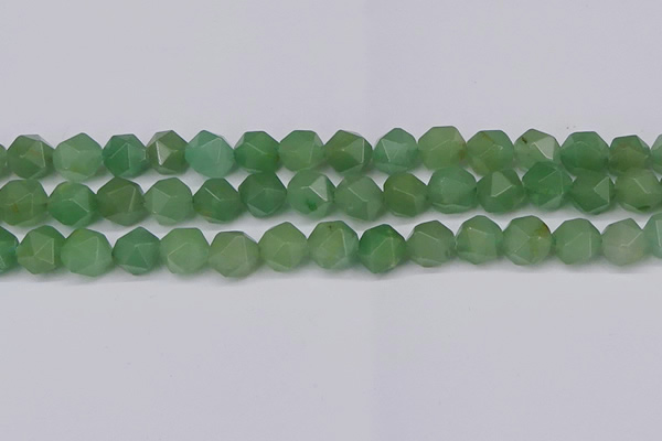CNG6034 15.5 inches 12mm faceted nuggets green aventurine beads