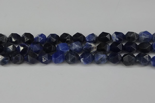 CNG6037 15.5 inches 12mm faceted nuggets sodalite gemstone beads