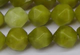 CNG6044 15.5 inches 12mm faceted nuggets lemon jade beads