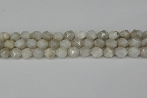CNG6080 15.5 inches 8mm faceted nuggets grey agate beads
