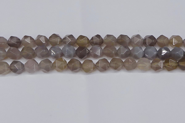 CNG6081 15.5 inches 8mm faceted nuggets grey agate beads