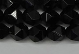 CNG6089 15.5 inches 8mm faceted nuggets black agate beads