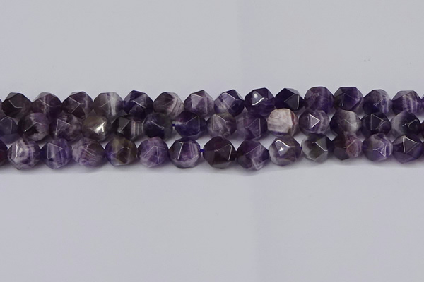 CNG6094 15.5 inches 8mm faceted nuggets dogtooth amethyst beads