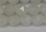 CNG6113 15.5 inches 8mm faceted nuggets white jade beads