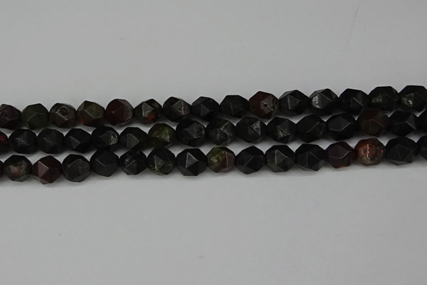 CNG6118 15.5 inches 8mm faceted nuggets plum blossom jade beads