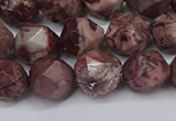 CNG6125 15.5 inches 8mm faceted nuggets red artistic jasper beads