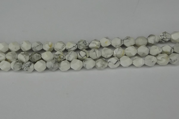 CNG6173 15.5 inches 10mm faceted nuggets white howlite beads