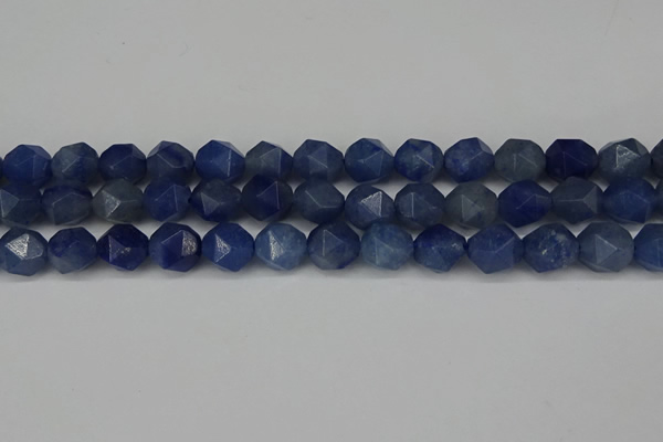 CNG6177 15.5 inches 10mm faceted nuggets blue aventurine beads