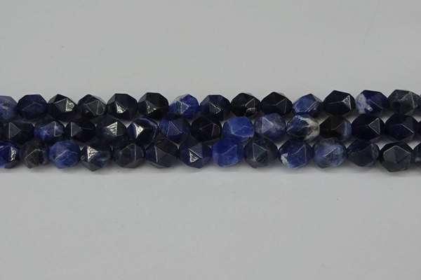 CNG6179 15.5 inches 10mm faceted nuggets sodalite gemstone beads