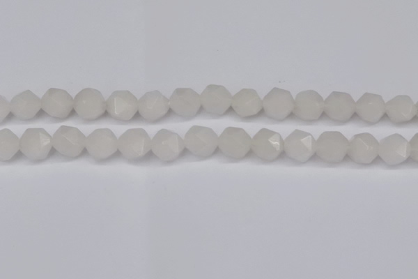 CNG6186 15.5 inches 10mm faceted nuggets white jade beads