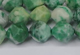 CNG6192 15.5 inches 10mm faceted nuggets Qinghai jade beads