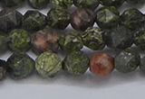 CNG6243 15.5 inches 6mm faceted nuggets green lace stone beads