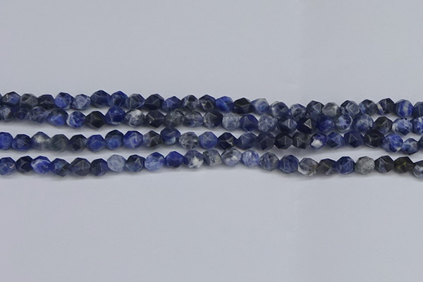 CNG6251 15.5 inches 6mm faceted nuggets sodalite beads wholesale
