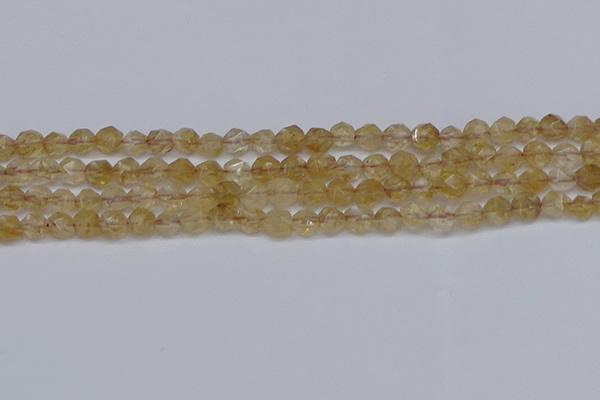 CNG6259 15.5 inches 6mm faceted nuggets coffee cherry quartz beads