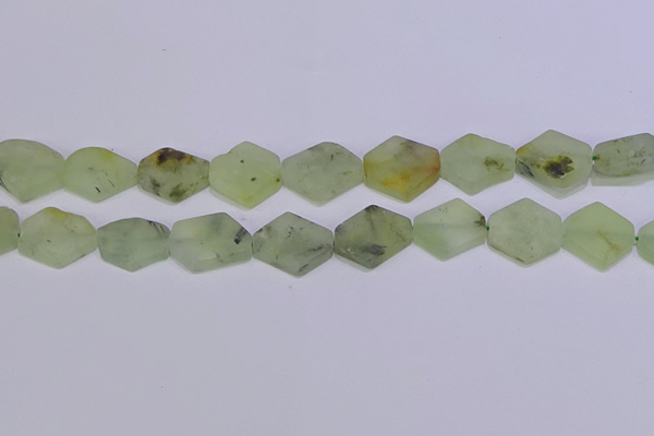 CNG6357 14*18mm - 16*22mm freeform green matte rutilated quartz beads