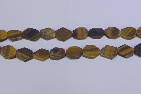 CNG6370 15.5 inches 14*18mm - 16*22mm freeform matte yellow tiger eye beads