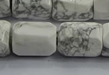 CNG6418 15.5 inches 15*20mm faceted nuggets white howlite beads