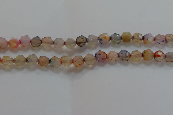 CNG6502 15.5 inches 10mm faceted nuggets agate beads wholesale