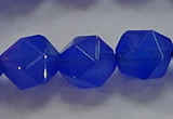 CNG6511 15.5 inches 12mm faceted nuggets blue agate beads